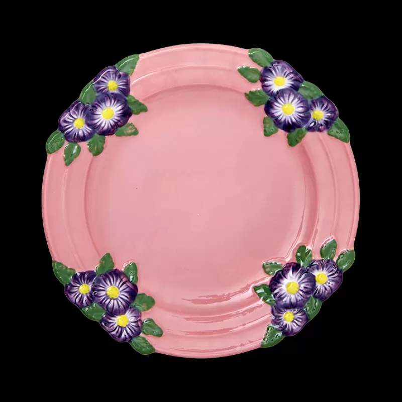 RICE Assiette Ceramique Fleurs 2 Tailles - Rose Best