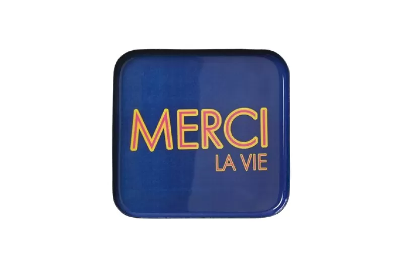 GIFT COMPANY Assiette Déco Merci La Vie 18.4 Cm Outlet