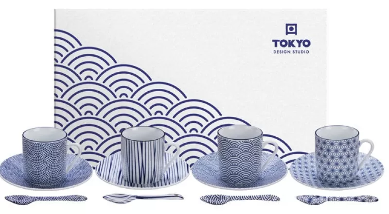 CNB TOKYO DESIGN Coffret 4 Tasses Espresso Nippon Bleu Flash Sale