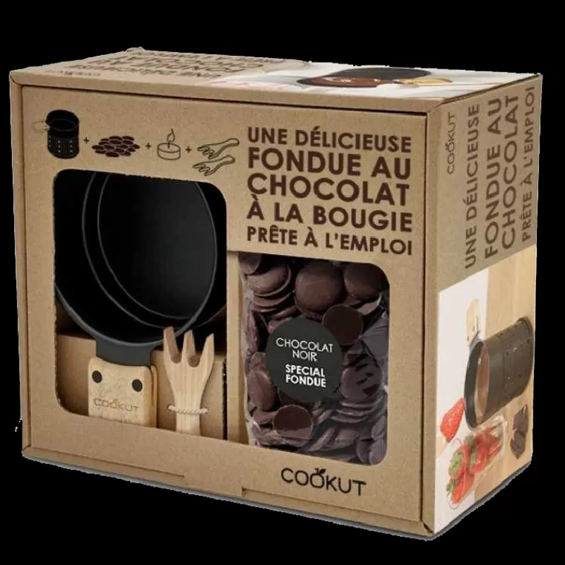 COOKUT Coffret Fondue Chocolat Et Chocolat Noir Discount