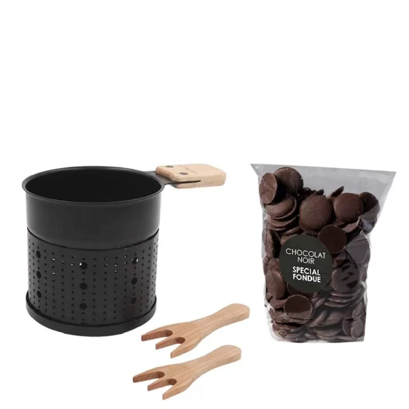 COOKUT Coffret Fondue Chocolat Et Chocolat Noir Discount