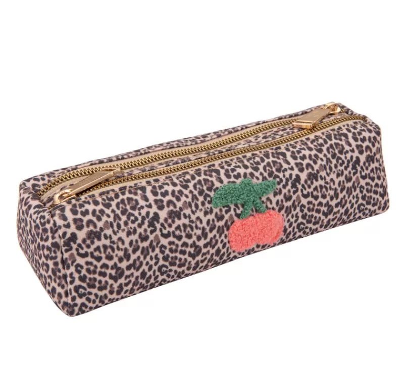 JEUNE PREMIER Trousse 2 Compartiments Cherry Leopard Cheap