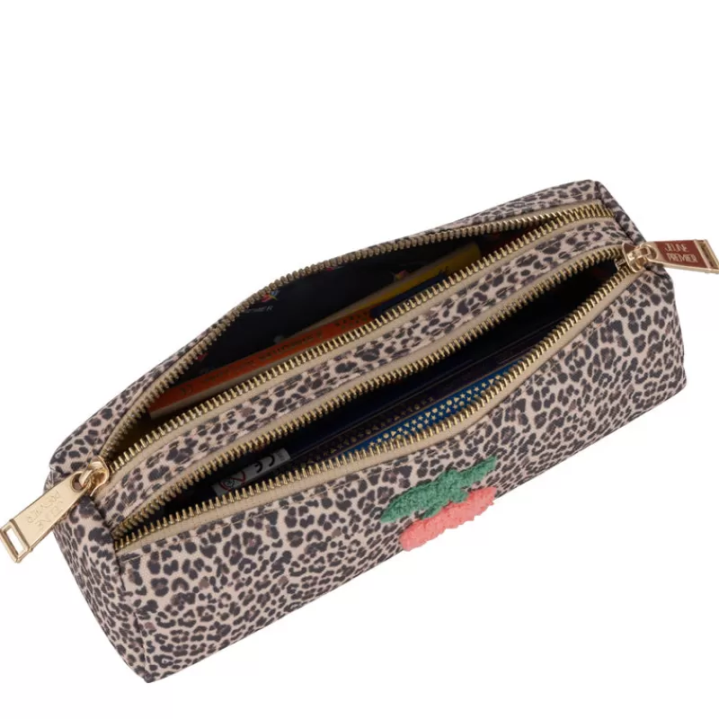 JEUNE PREMIER Trousse 2 Compartiments Cherry Leopard Cheap