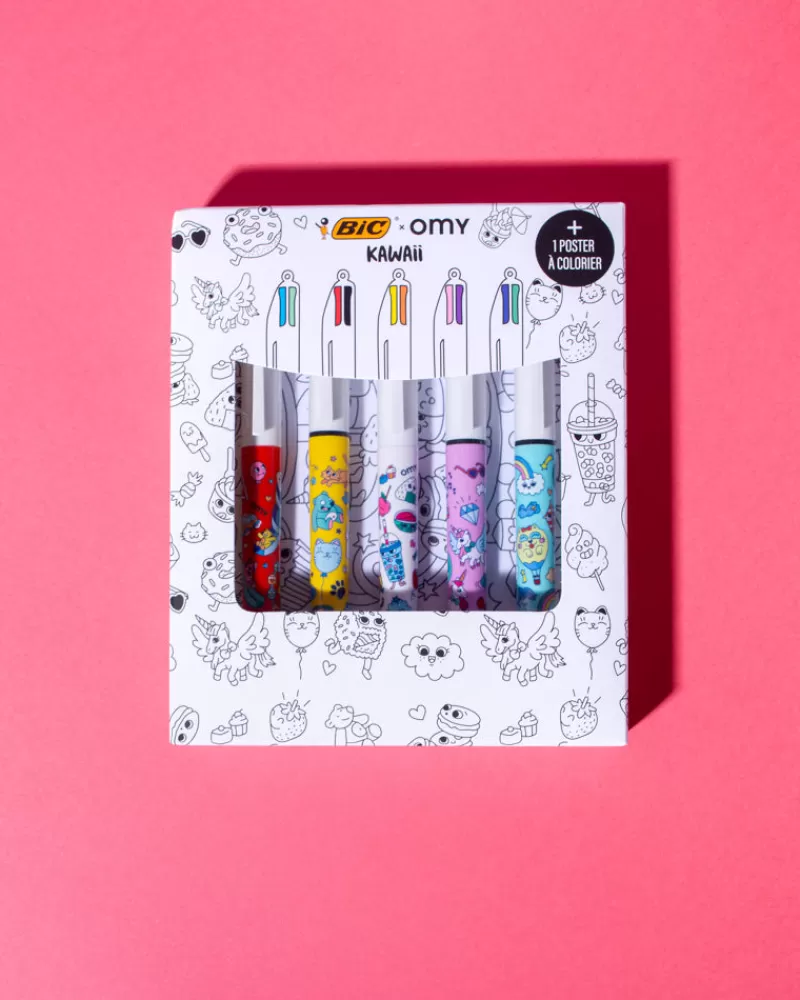 OMY Coffret 5 Stylos Kawai New