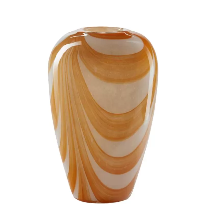 COZY LIVING Vase A Larges Rayures Orange H.32,5 Cm Best