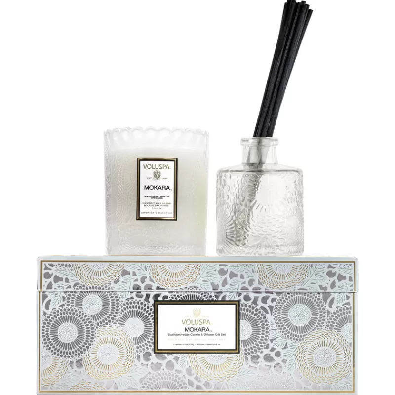 AROMA HOME/VOLUSPA Voluspa Coffret Bougie Parfumee & Diffuseur - Mokara Best