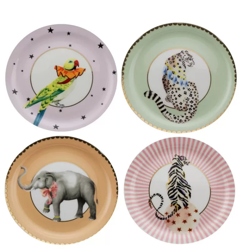 YVONNE ELLEN Set De 4 Assiettes Animaux Magic Shop